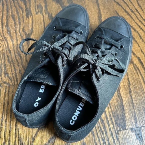 Converse Chuck Taylor Classic Low Top Sneakers Monochrome Black - Picture 3 of 5